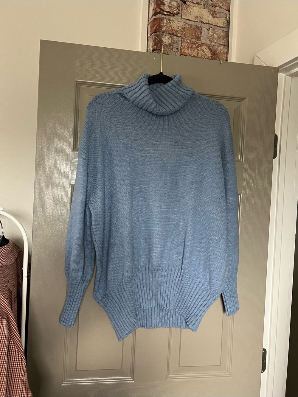 Soft Turtleneck Oversized Sweater - Light Blue